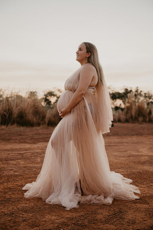 Dress Hire - Maternity Photoshoot Dresses - D&J - Lace and Tulle Dress - DAY RENTAL
