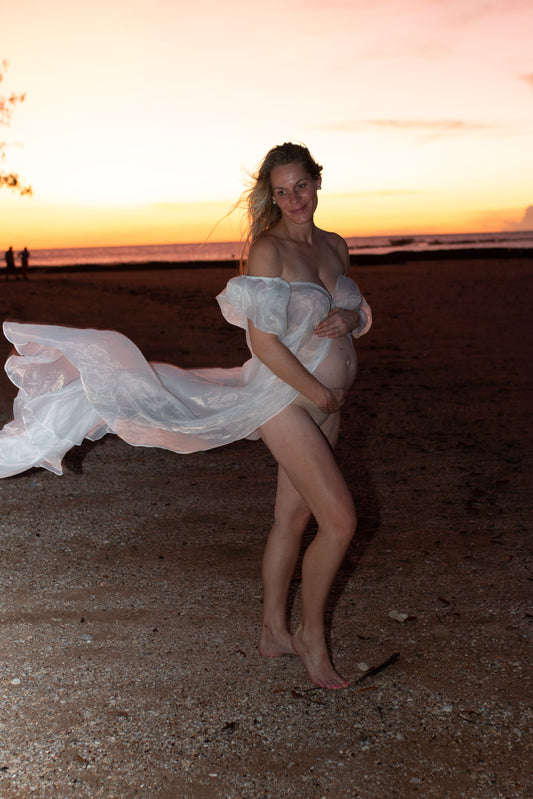 Robe Hire - White Chiffon Robe - DAY RENTAL