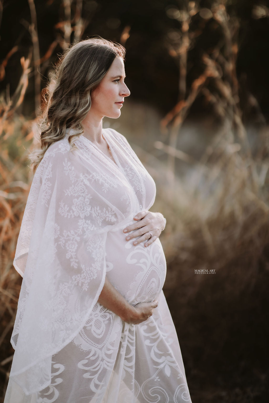 Maternity Dress Hire Photoshoot Dresses White Lace Gown – Luxe