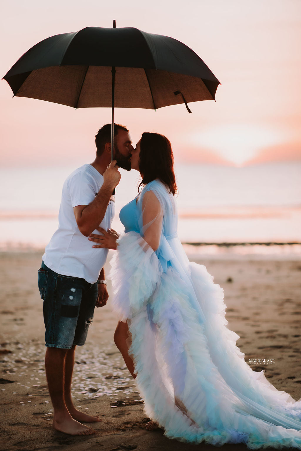 Maternity Photoshoot Dresses - Rainbow Robe - Sophie