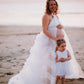 Maternity Photoshoot Dress - White Tulle Dress