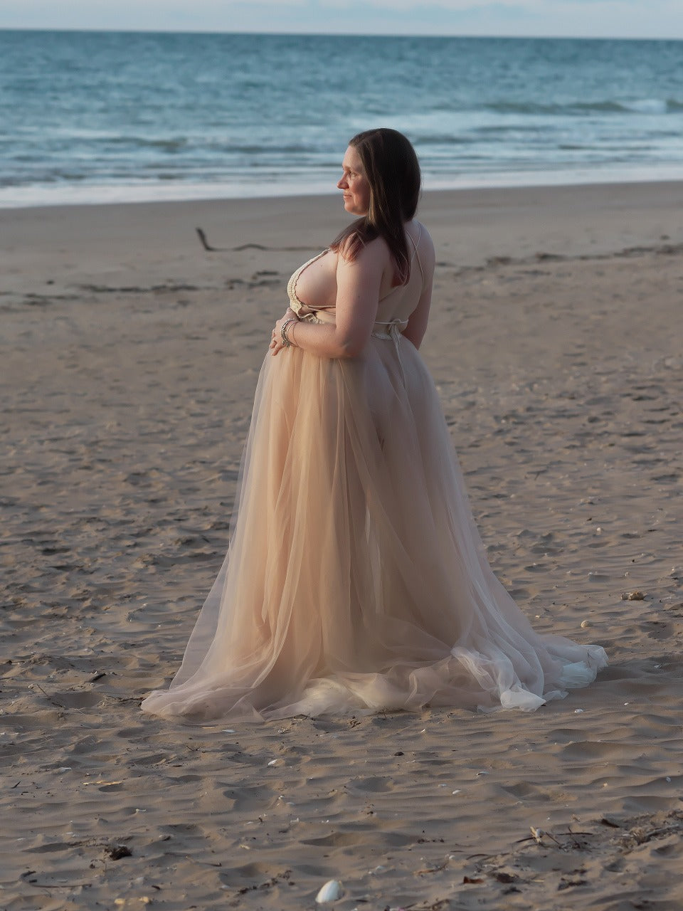 Dress Hire - Maternity Photoshoot Dresses - D&J - Lace and Tulle Dress - DAY RENTAL