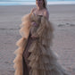 Maternity Photoshoot Dresses - Layered Mocha Tulle Dress - RENTAL