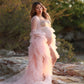 Maternity Photoshoot Dress Hire - Blush Pink Tulle Robe