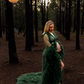 maternity photoshoot dresses - green tulle robe