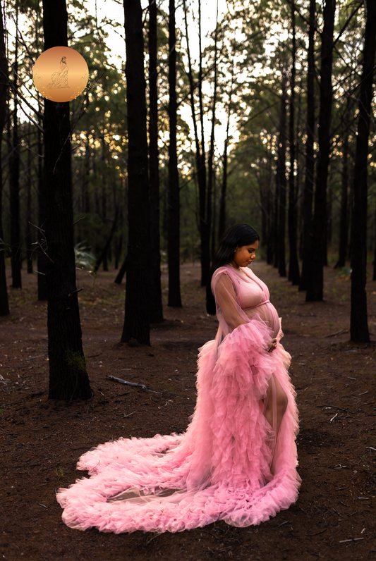 maternity photoshoot dresses australia - pink tulle robe