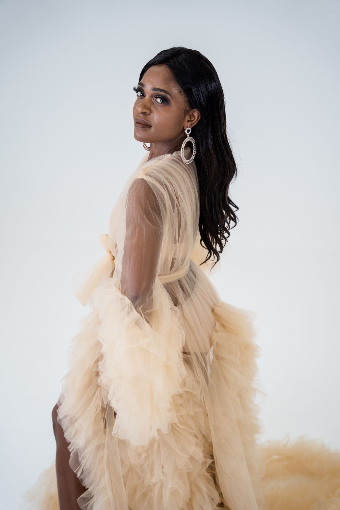 Maternity Photoshoot Dresses - Sophie - Champagne Robe - 4 DAY RENTAL