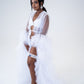 Dress Hire - Maternity Photoshoot Dresses - Bridal Robe - White Tulle Robe - Sophie - 4 DAY RENTAL - Luxe Bumps AU