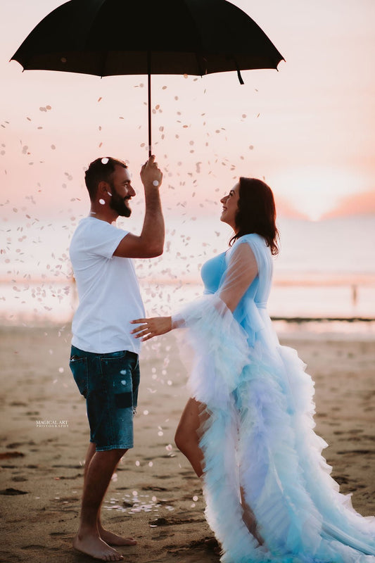 Dress Hire - Photoshoot - Sophie - Rainbow Tulle Robe - 4 DAY RENTAL - Luxe Bumps AU