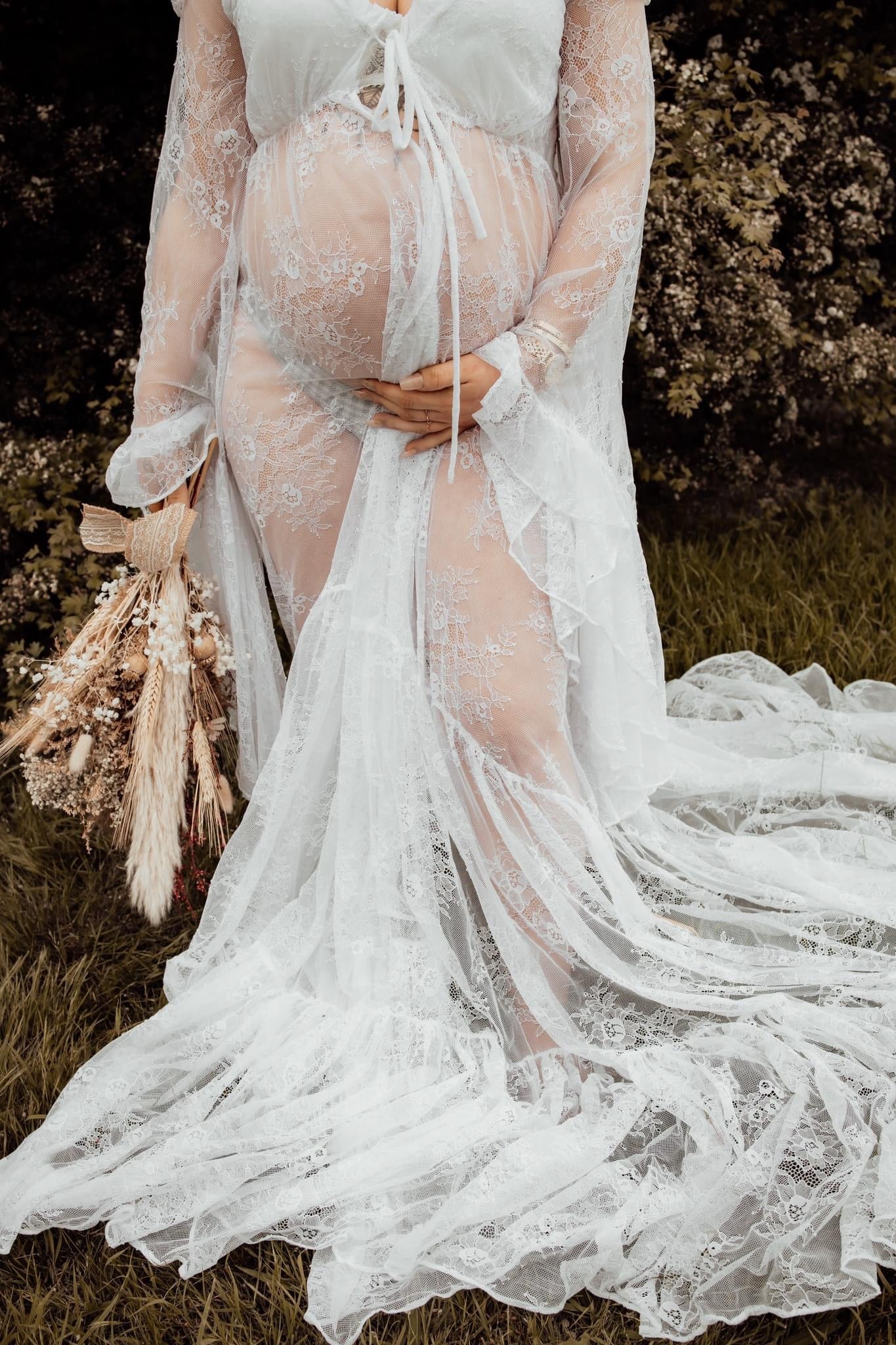 Lace Robe Maternity Photoshoot Dresses Au