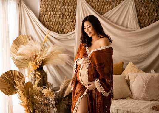 Maternity Photoshoot Dresses - Rustic Red Lace - D&J - Amy Gown - 4 DAY RENTAL