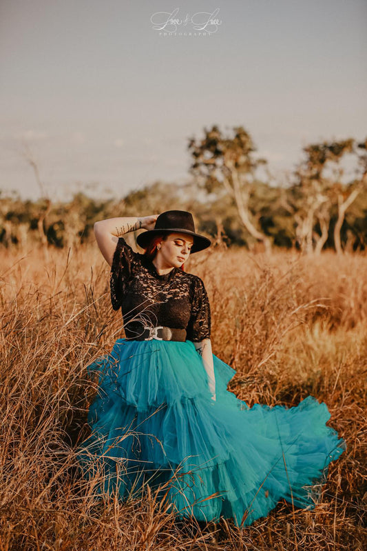 Photoshoot Dresses - Emerald Skirt/Dress- 4 DAY RENTAL