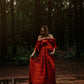 Sydney Maternity Photoshoot Dress Hire - Rustic Red Chiffon Dress