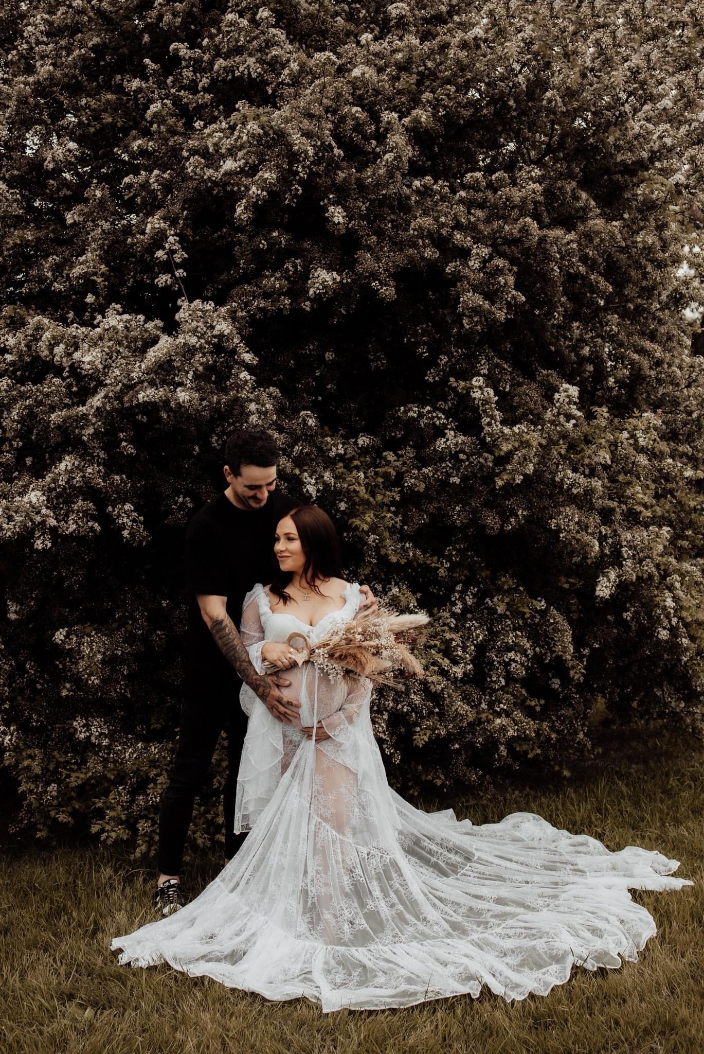 Vintage White Lace Maternity Photoshoot Dress Melbourne