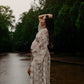 Maternity Photoshoot Dress Hire Darwi - Beige Crotchet Robe
