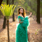 Maternity Photoshoot Dresses - Green Tulle Robe - Sophie
