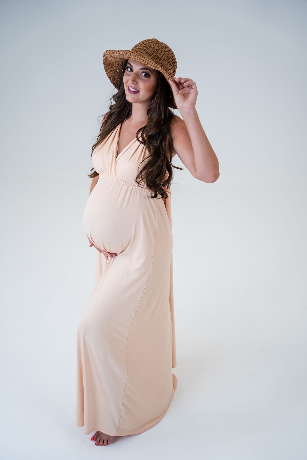 Maternity Photoshoot Dresses - Flexy - Cream Dress - 4 DAY RENTAL - Luxe Bumps AU