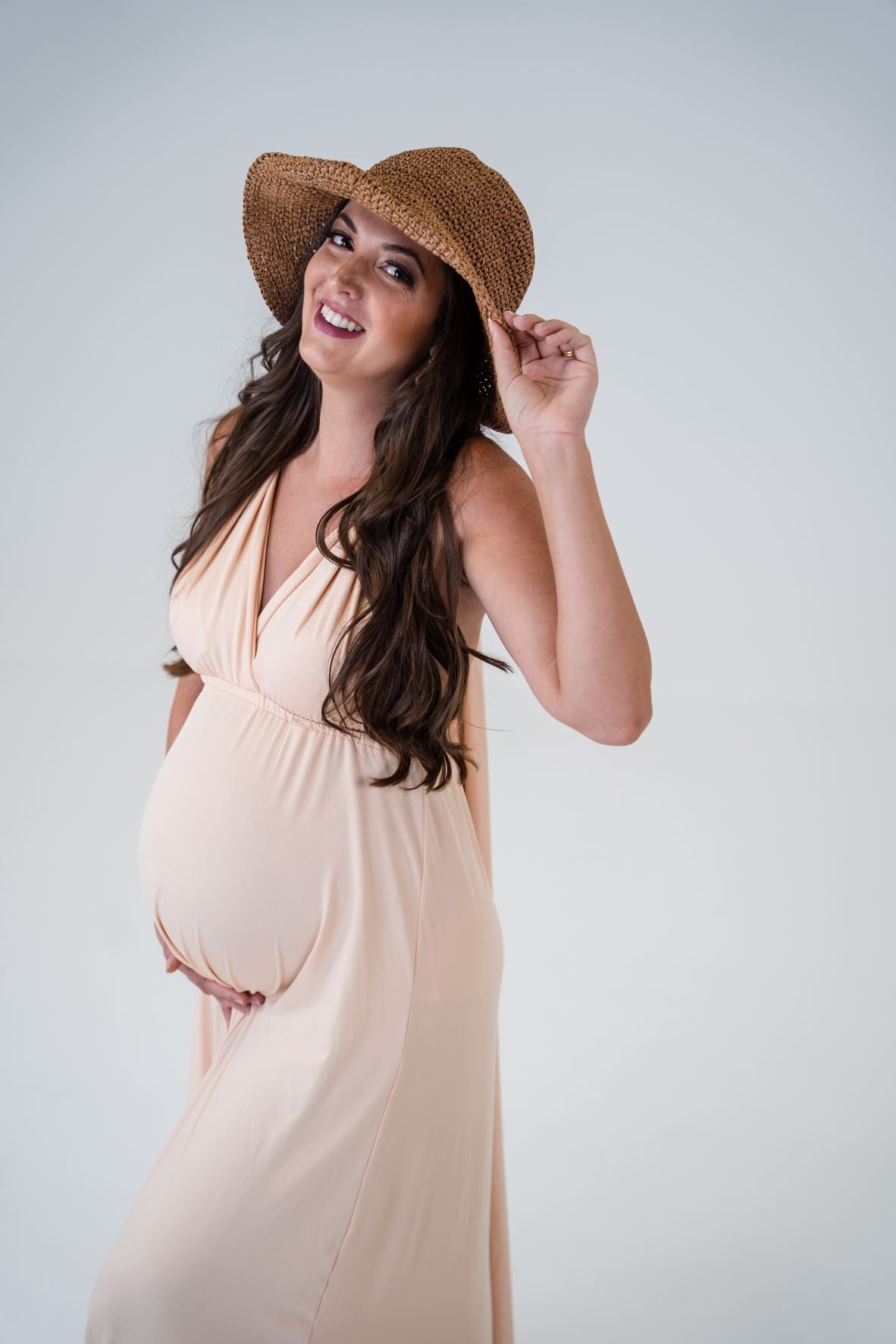 Maternity Photoshoot Dresses - Flexy - Cream Dress - 4 DAY RENTAL - Luxe Bumps AU