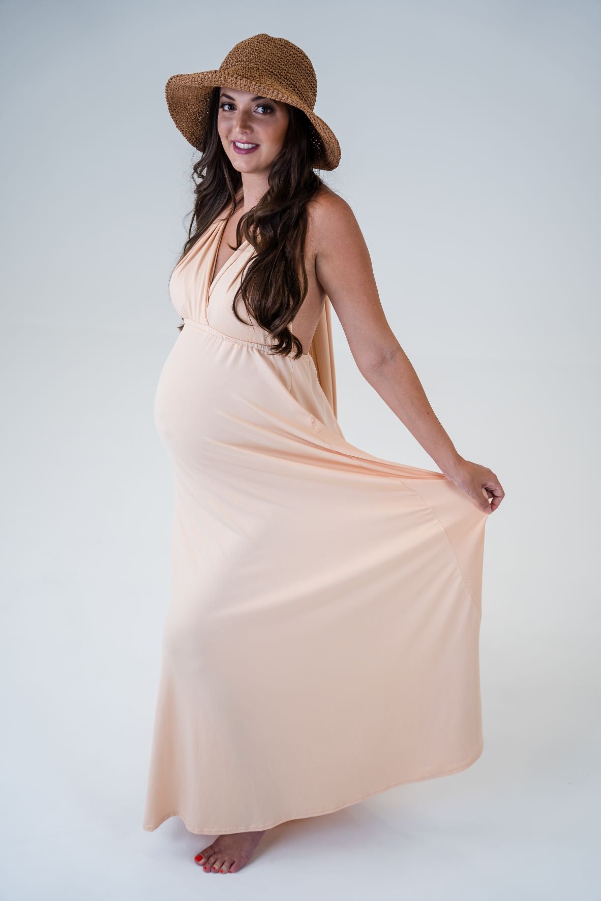 Maternity Photoshoot Dresses - Flexy - Cream Dress - 4 DAY RENTAL - Luxe Bumps AU