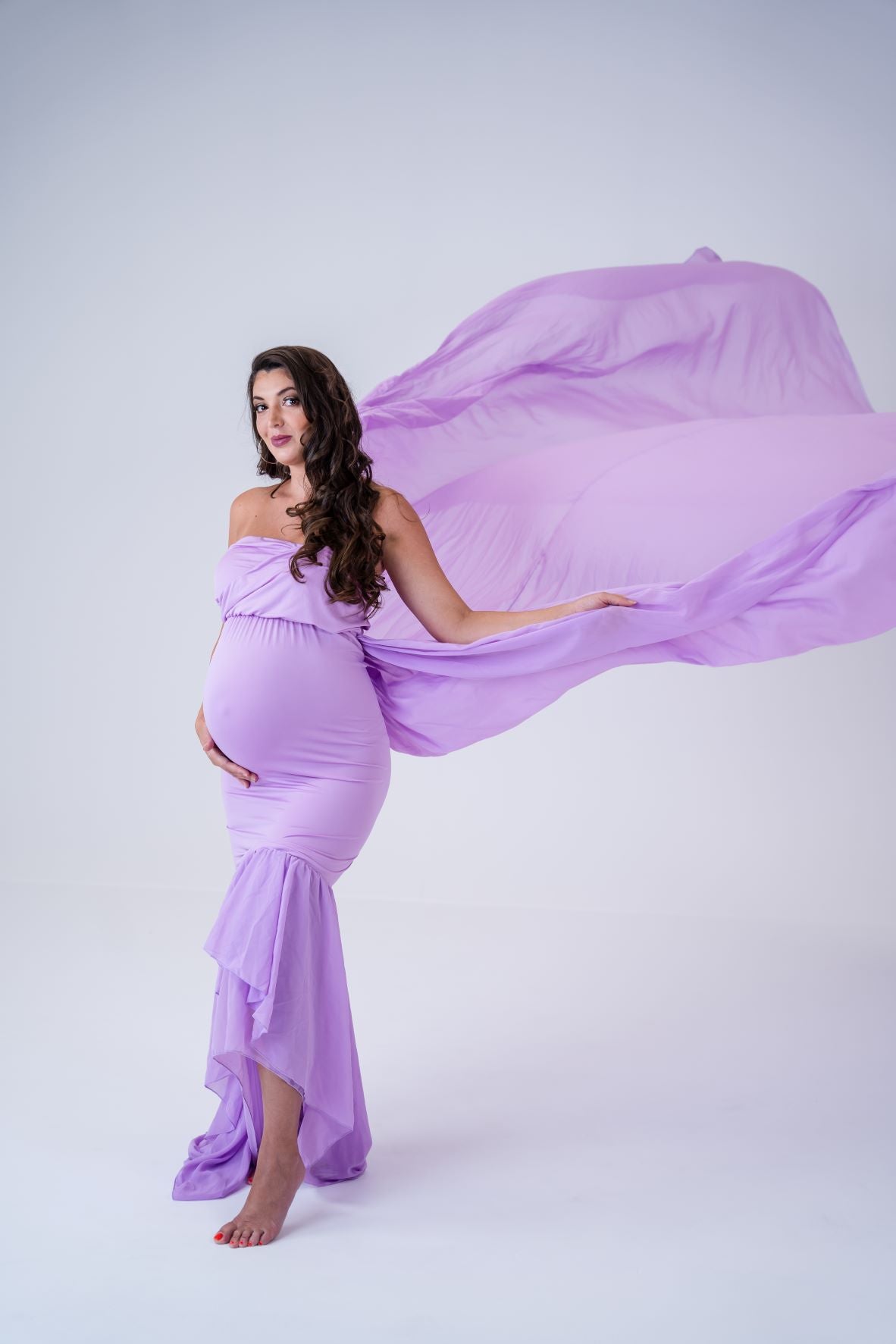 Maternity Photoshoot Dresses - Flow - Purple Gown - 4 DAY RENTAL - Luxe Bumps AU