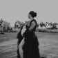 Dress Hire - Maternity Photoshoot Dresses - Sophie - Dark Brown Tulle Robe - RENTAL