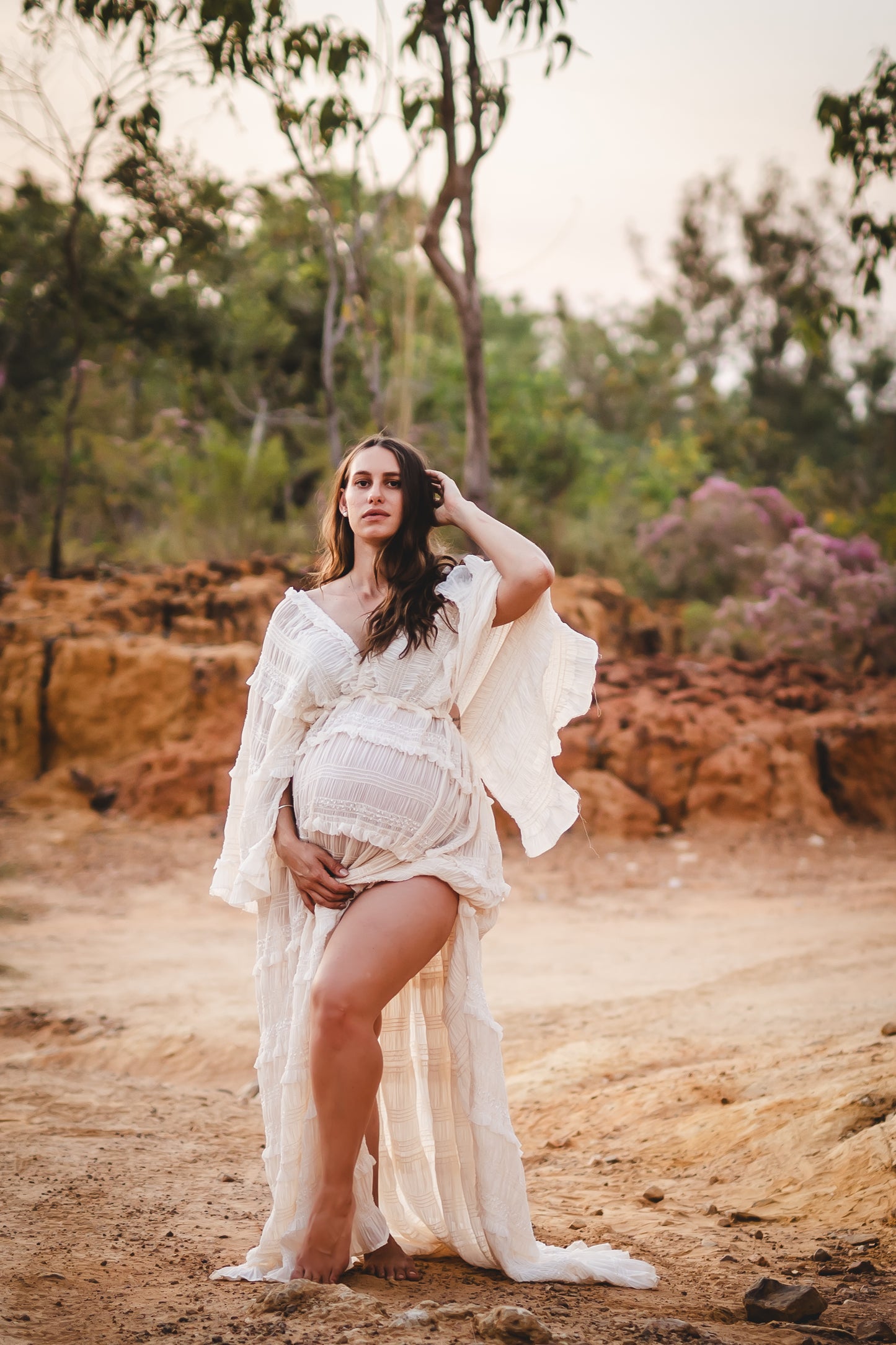 Dress Hire - Maternity Photoshoot Dresses - D&J - Chiffon Dress - DAY RENTAL