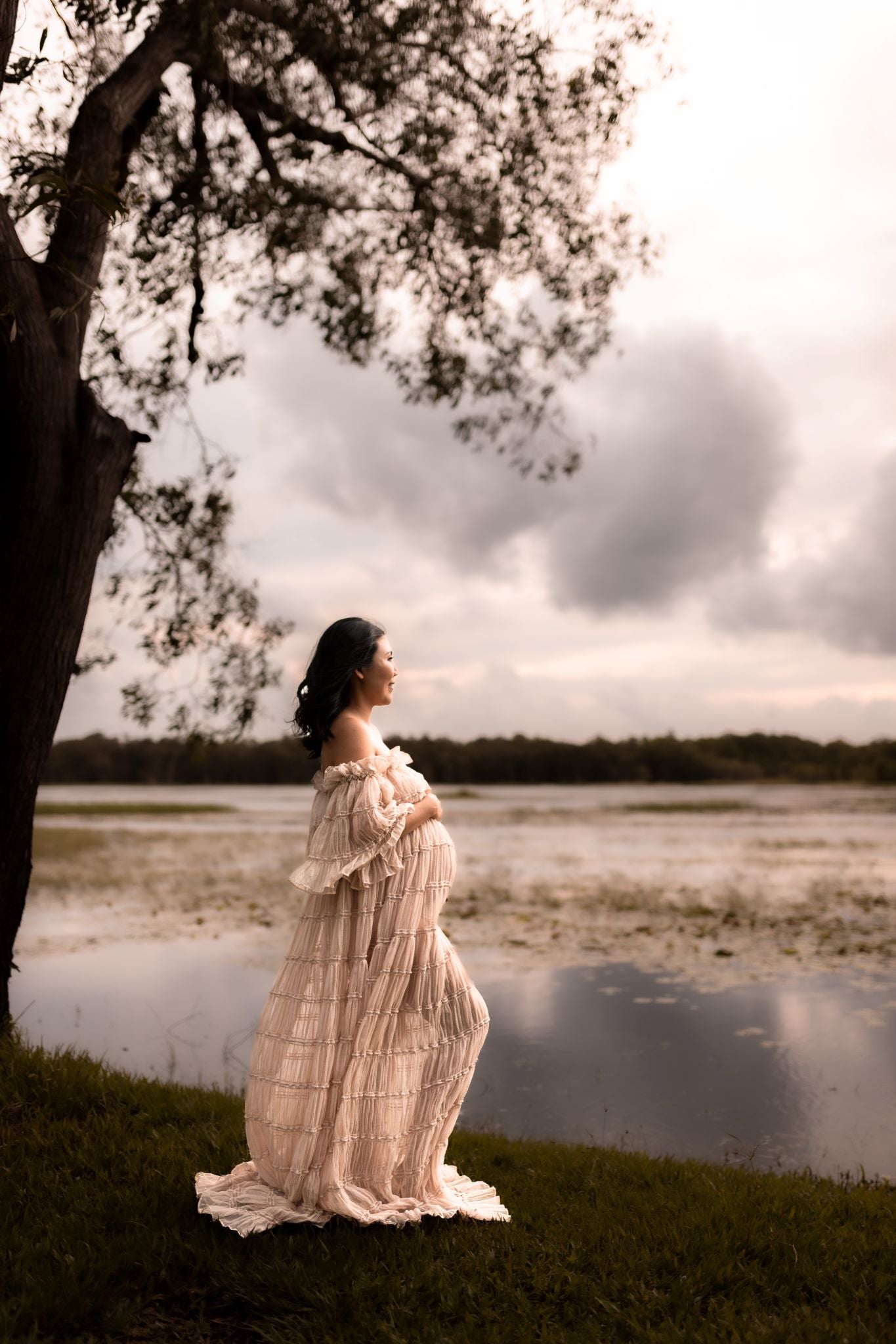 Maternity Dress Hire - Photoshoot Dresses - Cream Chiffon Luxe Bumps AU Maternity Dress Hire - Photoshoot Dresses - Cream Chiffon Luxe Bumps AU