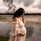 Maternity Photoshoot Dresses - Cream Chiffon Dress - RENTAL