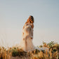 Maternity Photoshoot Dresses - Pearl Tulle Long Sleaves - Champagne - RENTAL