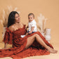 Maternity Photoshoot Dresses - Rust Chiffon Robe/Dress