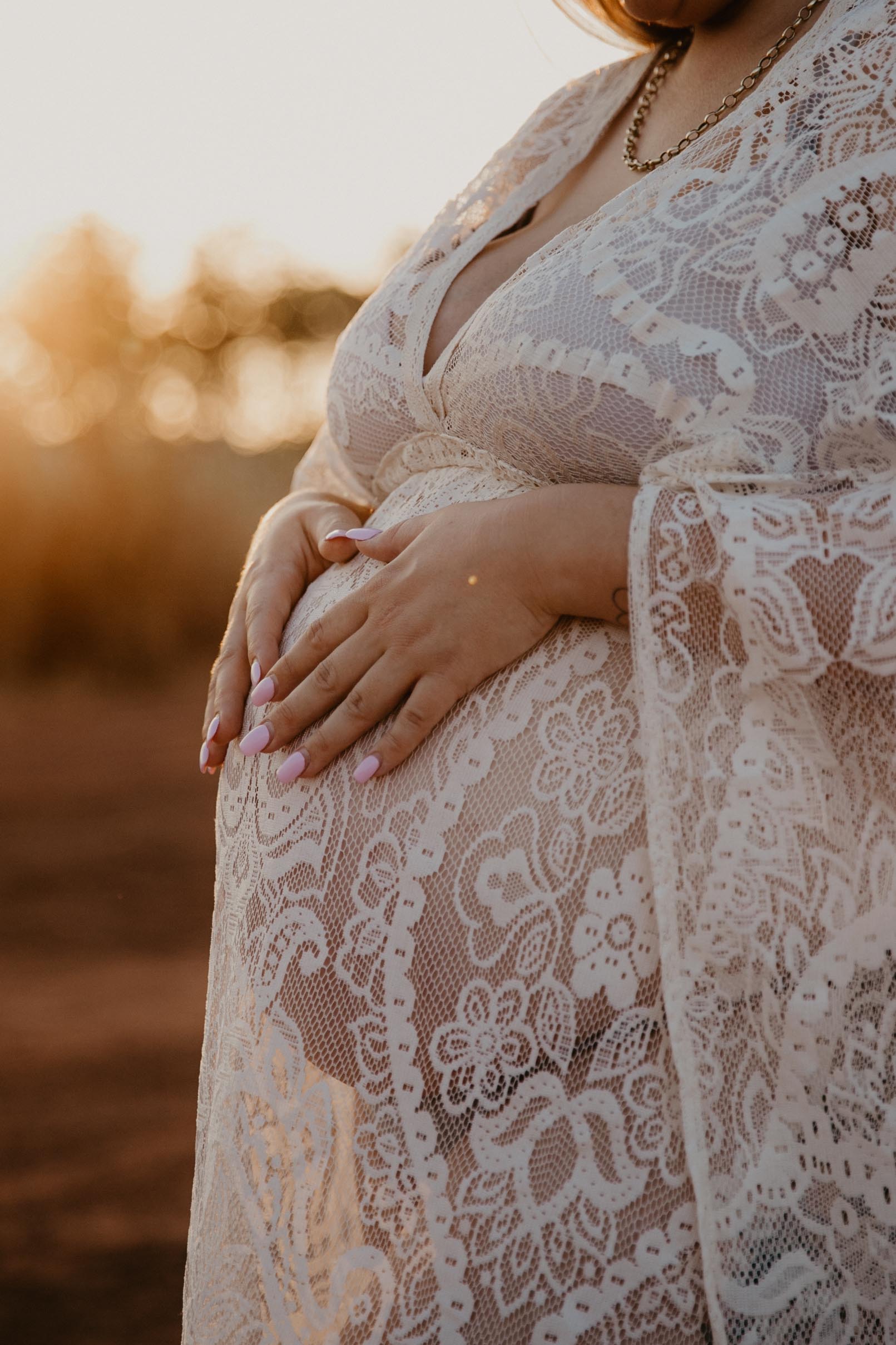 Boho White Lace Kaftan Maternity Boudoir shops Dress