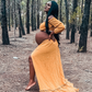 Maternity Photoshoot Dresses - Ginger Yellow - D&J - Alice Gown 2 Piece Set - 4 DAY RENTAL