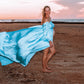 Maternity Photoshoot Dresses - Blue Satin Dress - 4 DAY RENTAL