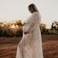 Maternity Photoshoot Dresses - Star - Champagne Tulle Robe - 4 DAY RENTAL