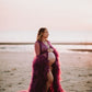 Maternity Dress For Photoshoot - Purple Tulle Robe