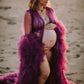 Purple Tulle Robe - Maternity Photoshoot Dresses