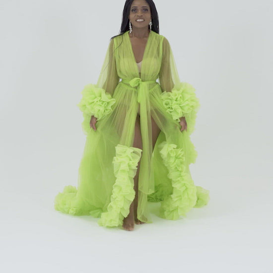 Photoshoot Dresses Lime Green Tulle Robe