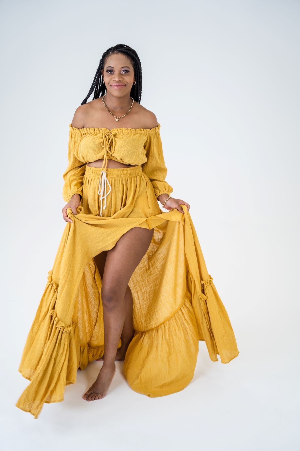 Yellow set - Maternity Photoshoot Dresses