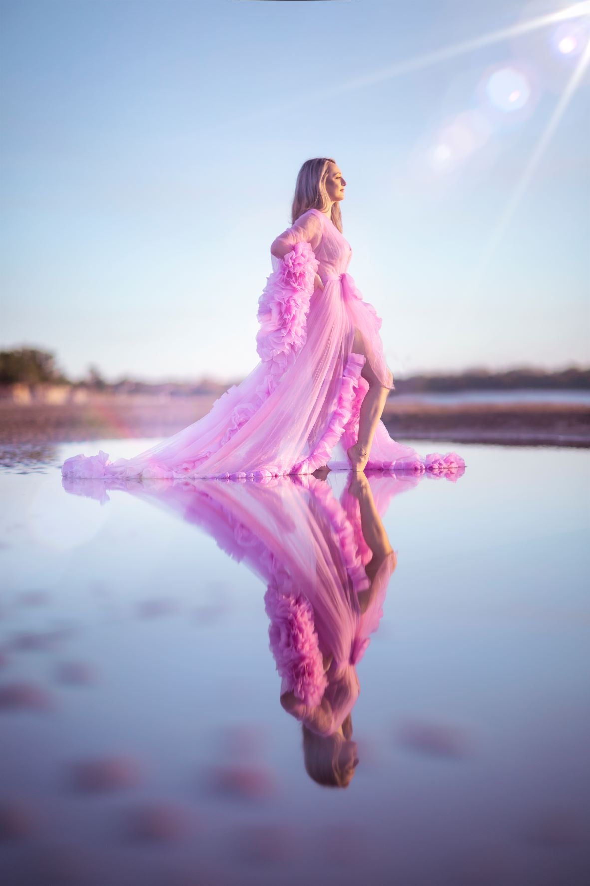 Maternity Photoshoot Dress - Lilac Tulle Robe