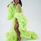 Maternity Dress For Photoshoot - Lime Green Tulle Robe