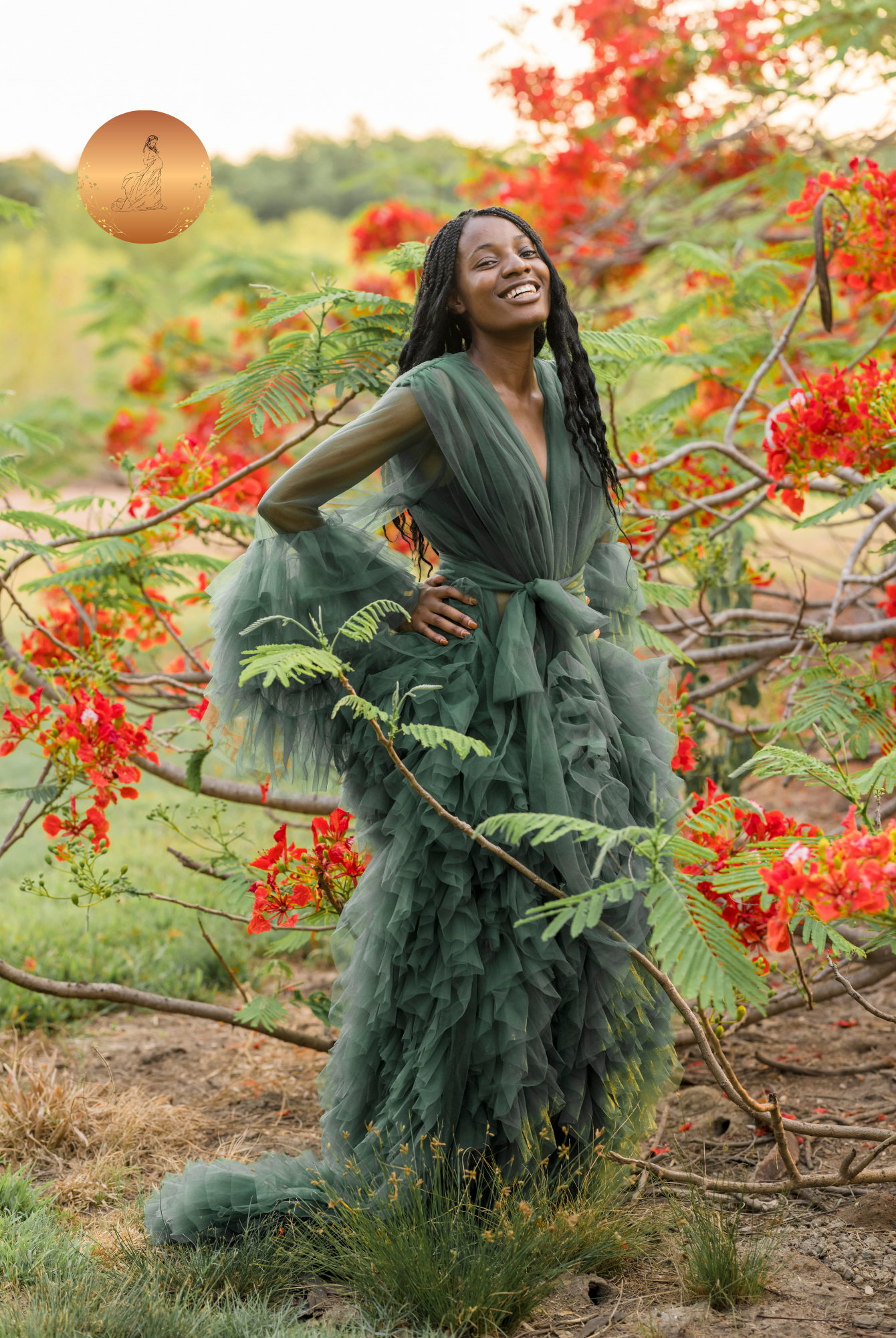 Maternity Photoshoot Dress Hire -Sophie - Green Tulle Robe Luxe Bumps AU Maternity Photoshoot Dress Hire -Sophie - Green Tulle Robe Luxe Bumps AU