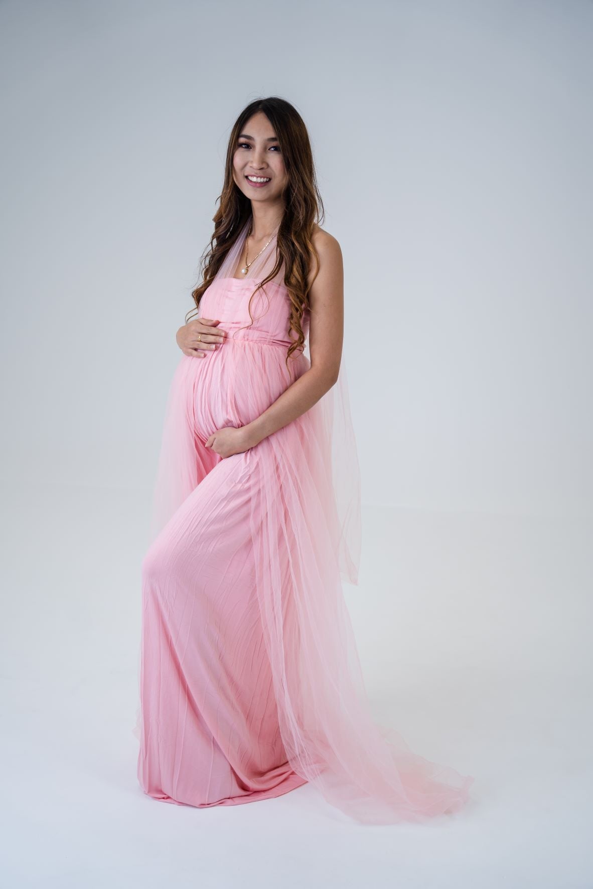 Maternity Photoshoot Dresses - Jess - Pink Gown