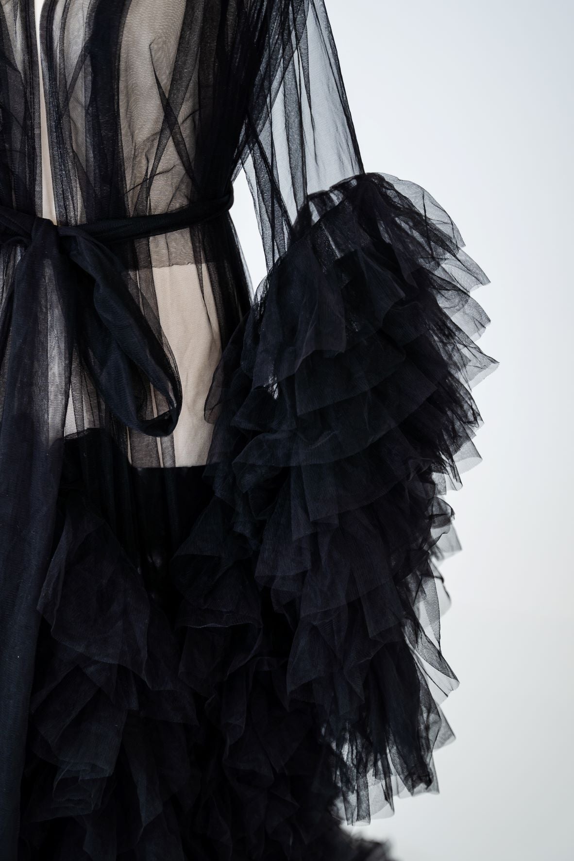 Black Tulle Robe - Maternity Photoshoot Dress Hire Luxe Bumps AU Black Tulle Robe - Maternity Photoshoot Dress Hire Luxe Bumps AU