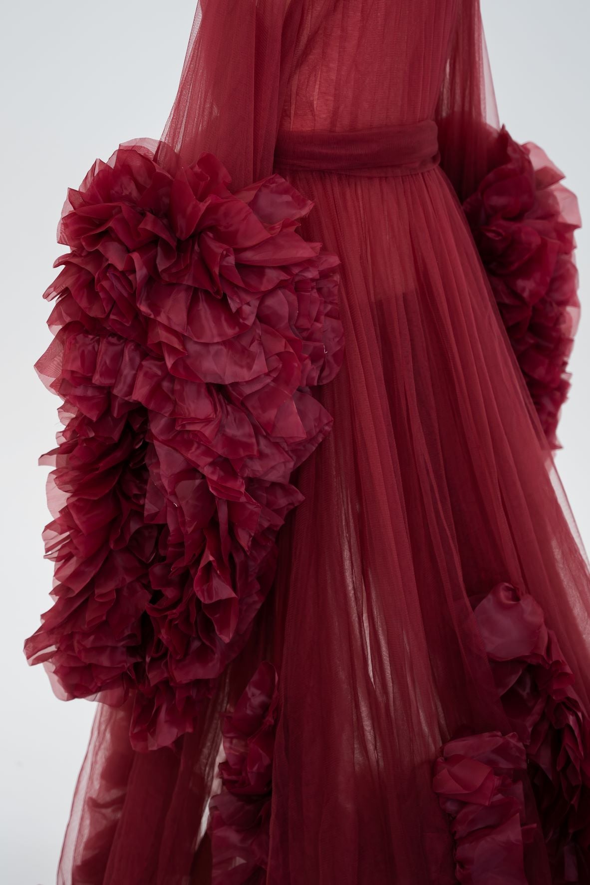 Maternity Dress For Photo shoot - Burgundy Tulle Robe Luxe Bumps AU Maternity Dress For Photo shoot - Burgundy Tulle Robe Luxe Bumps AU
