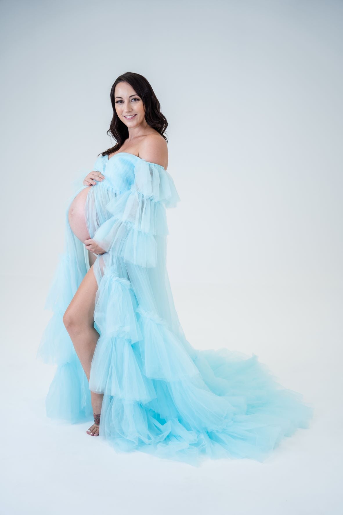 Baby Blue Tulle Maternity Photoshoot Dresses - Maternity Gown Luxe Bumps AU Baby Blue Tulle Maternity Photoshoot Dresses - Maternity Gown Luxe Bumps AU
