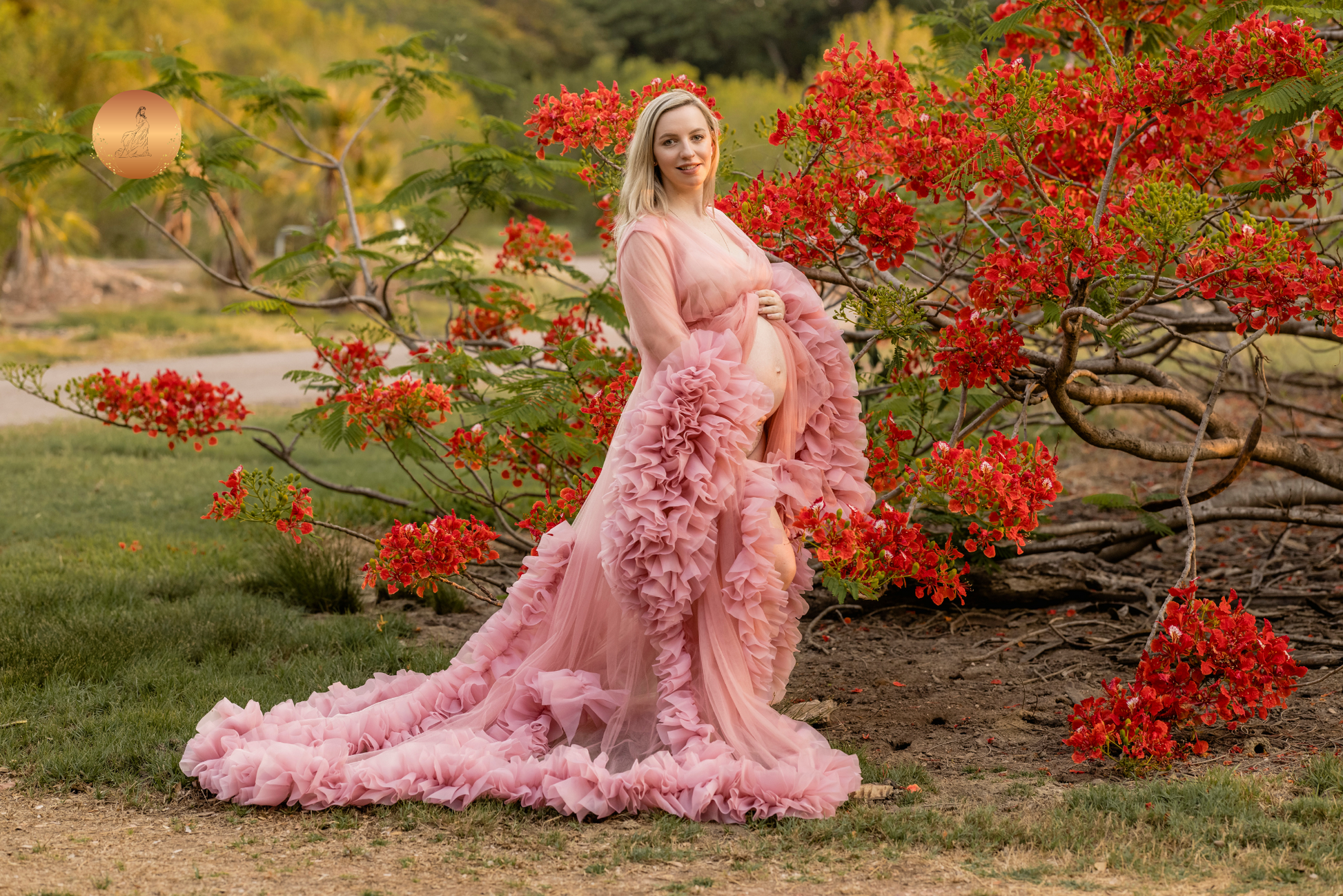 Pink Maternity Photoshoot Dress - Pink Tulle Robe - Lola Luxe Bumps AU Pink Maternity Photoshoot Dress - Pink Tulle Robe - Lola Luxe Bumps AU
