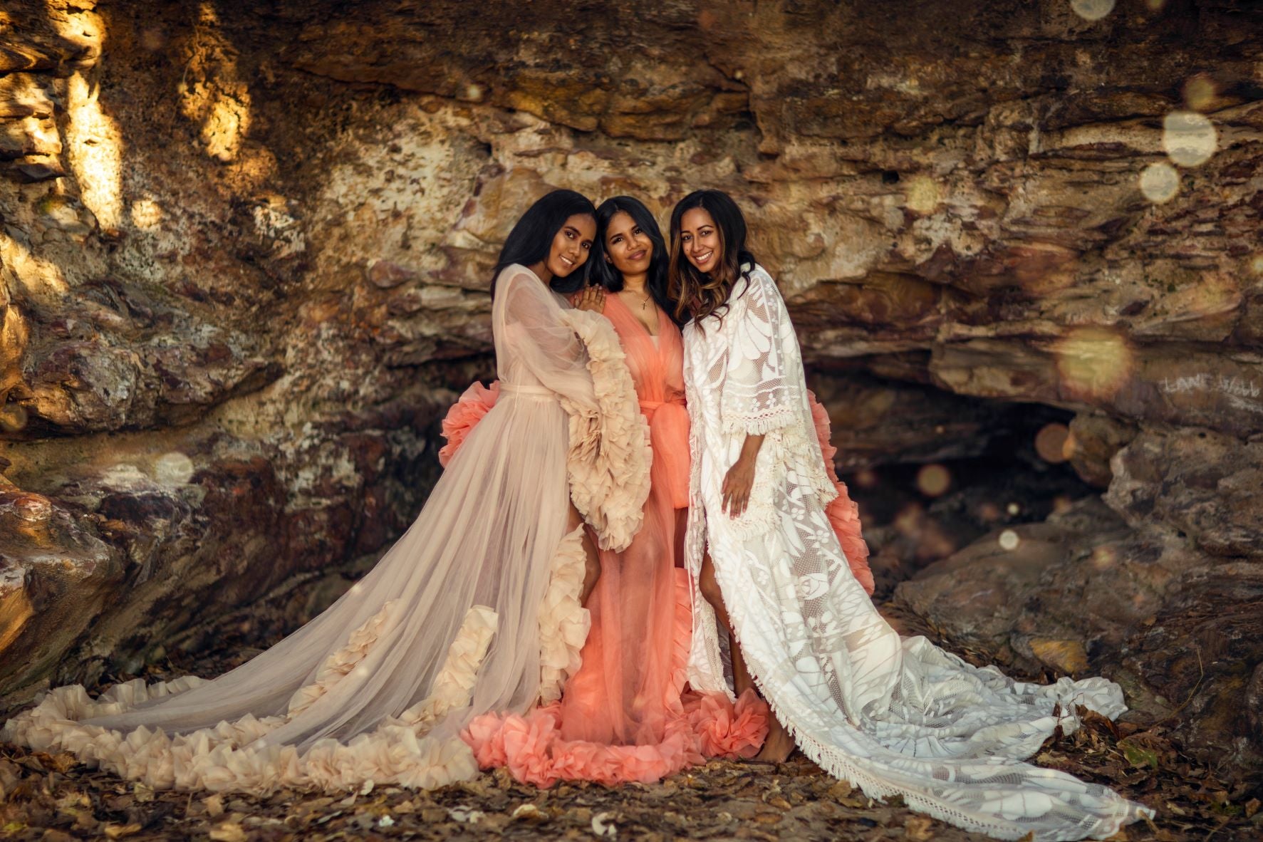 Friends photoshoot tulle robe hire
