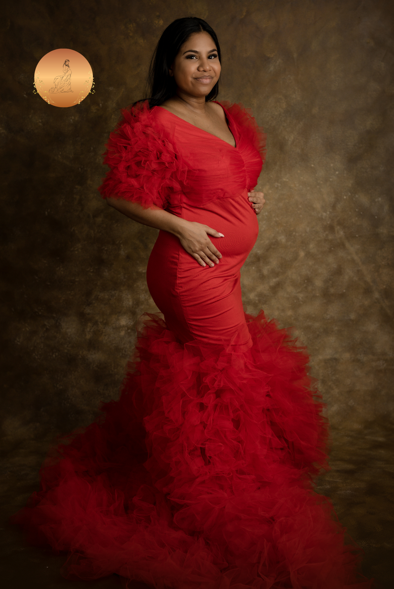 Maternity Photoshoot Dress Hire Rent Photoshoot Red Tulle