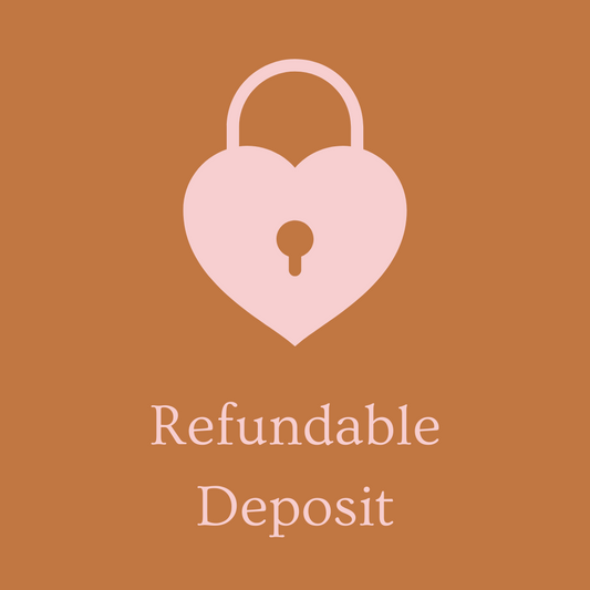 Security Deposit - will be fully refunded once the dress is returned to us on time, and in its original condition.