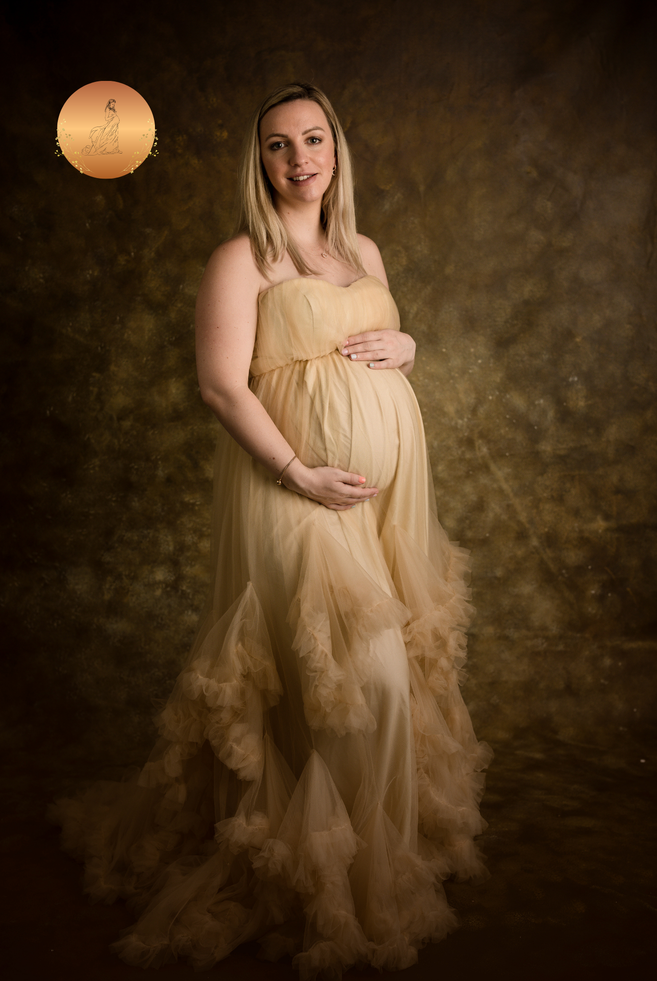 Maternity Photoshoot Dress Hire Australia - Champagne Tulle Gown Luxe Bumps AU Maternity Photoshoot Dress Hire Australia - Champagne Tulle Gown Luxe Bumps AU